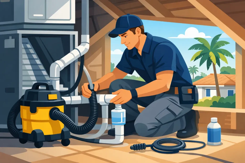 How to Clean an AC Condensate Drain Line Safely